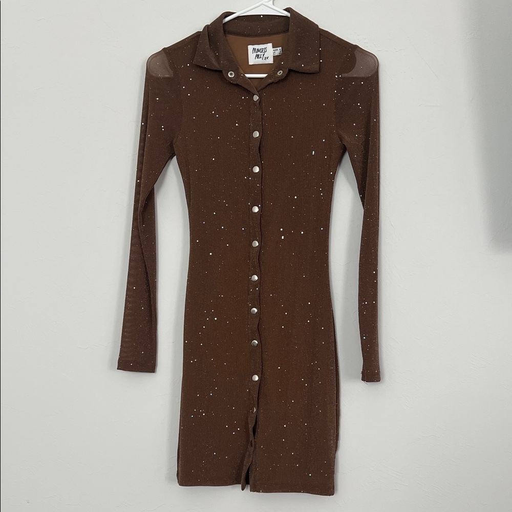 Princess Polly Chocolate Long Sleeve Dress